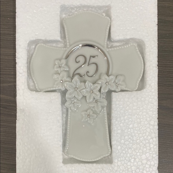 None Other - Silver and White 25th Anniversary Cross
